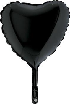 9" Heart Foil Balloon - Black Grabo