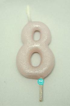 Candle 6cm nº8 - Baby Pink Glitter