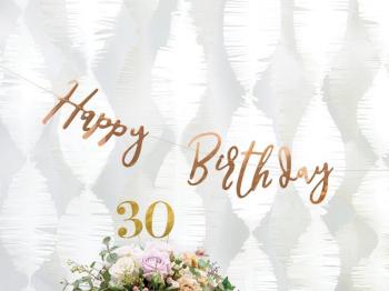 Script Happy Birthday Rose Gold Wreath PartyDeco