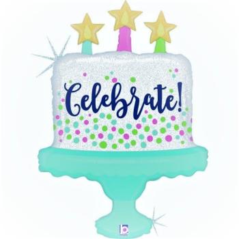 33" Celebrate Cake Foil Balloon Grabo