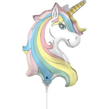 14" Mini Macaron Unicorn Foil Balloon Grabo