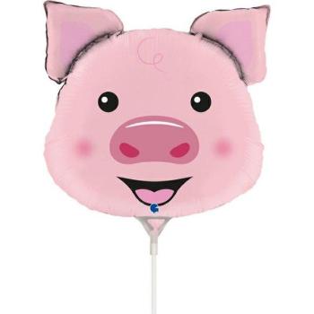 14" Mini Pig Foil Balloon Grabo