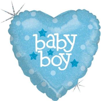 18" Baby Boy Heart Foil Balloon Grabo