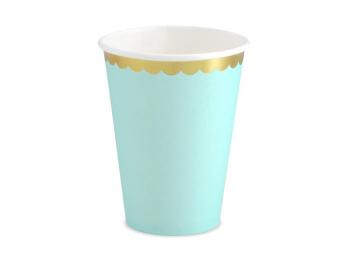 Mint Gold Cardboard Cups PartyDeco