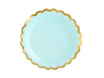 Mint Gold Cardboard Plates PartyDeco