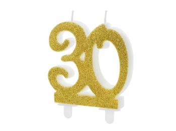 Basic Glitter Candle 30 Years PartyDeco