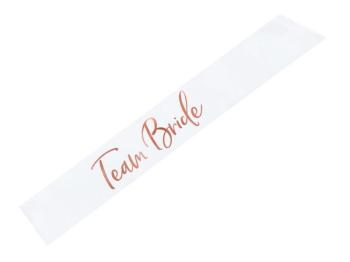 White Team Bride Sash with Rose Gold PartyDeco