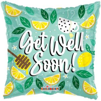 18" Get Well Lemon Tea Foil Balloon