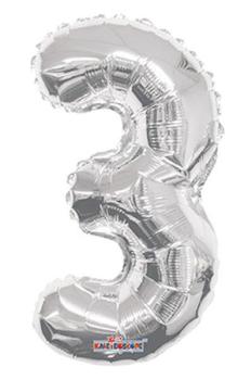 14" Foil Balloon nº 3 - Silver