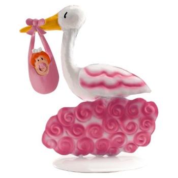 Pink Stork Figure for Cakes