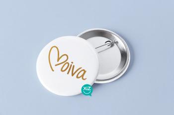 Heart & Script Bridal Pin Badge - White XiZ Party Supplies