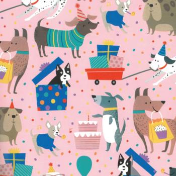 Dogs and Cats Wrapping Paper Roll - Pink XiZ Party Supplies