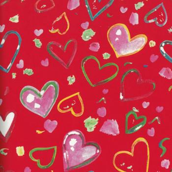 Hearts Wrapping Paper Roll - Red XiZ Party Supplies