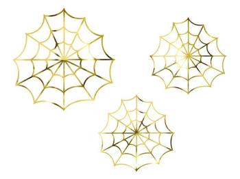 Spider Web Paper Decorations - Gold PartyDeco