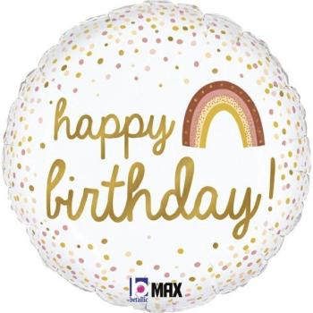 18" Happy Birthday Boho Foil Balloon Grabo