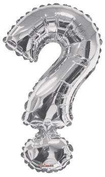 34" Foil Balloon Question Mark - Silver Kaleidoscope