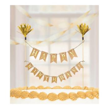 Topper para Tarta con banner de Happy Birthday Amscan