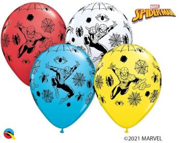 25 11" Spiderman printed balloons Qualatex