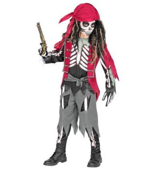 Fato Pirata Esqueleto - 4-5 Anos