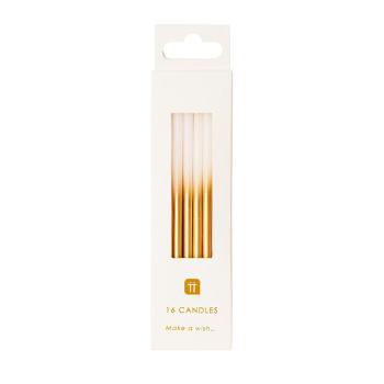 10cm White and Gold Candles