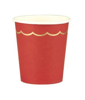 Gold Rim Cups - Red