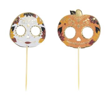 Fun Day of the Dead CupCake Toppers Tim e Puce