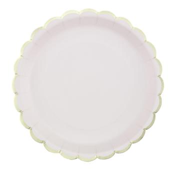 23cm Plates with Gold Rim - Pastel Pink