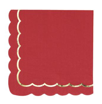 Napkins with gold border - Red Tim e Puce