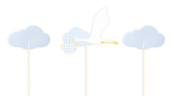 Blue Stork Cake Toppers Tim e Puce