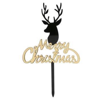 Merry Christmas Cake Topper with Deer