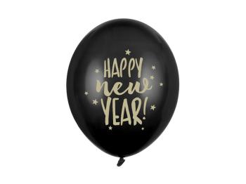 6 Balões impressos 30cm, Happy New Year
