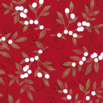 Red and Gold Flower Wrapping Paper Roll XiZ Party Supplies
