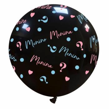Balão Gigante 60cm MENINO ou MENINA ? - Preto XiZ Party Supplies