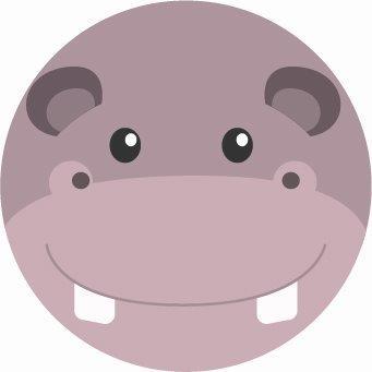 Jungle Animals Badge - Hippopotamus
