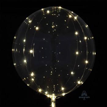 18" Crystal Clearz White LED Balloon
