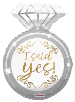 24" Foil Balloon "I Said Yes!" Ring