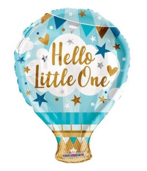 18" "Hello Little One" Foil Balloon - Blue Kaleidoscope