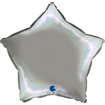 Foil Balloon 18" Platinum Star - Silver Grabo