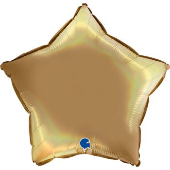 Foil Balloon 18" Platinum Star - Gold
