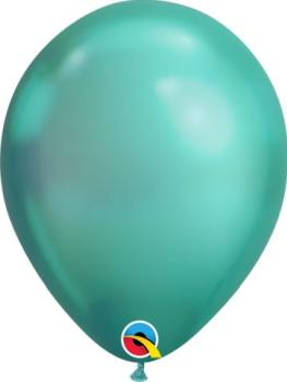 100 Balloons 7" Chrome - Green Qualatex