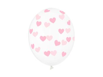 Latex Balloons Printed Hearts - Baby Pink