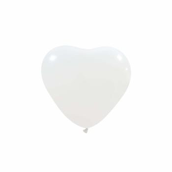 Bag of 100 Heart Balloons 16 cm - White