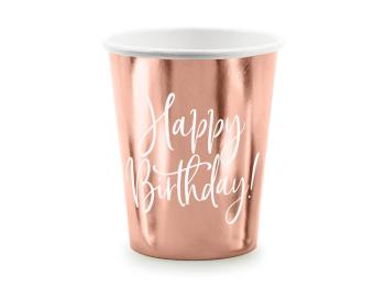 Happy Birthday Cups - Rose Gold PartyDeco
