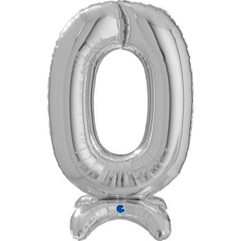 Balão Foil 25" Standup nº 0 - Prata Grabo