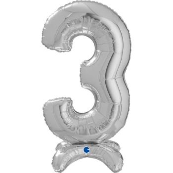 25" Standup Foil Balloon nº 3 - Silver Grabo