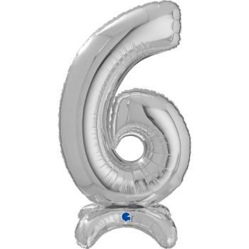 25" Standup Foil Balloon nº 6 - Silver Grabo