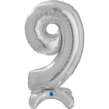 25" Standup Foil Balloon nº 9 - Silver Grabo