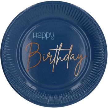 Platos azules verdaderos de happy birthday Folat