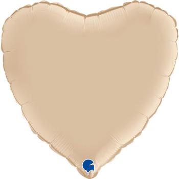 Foil Balloon 18" Satin Heart - Cream Grabo