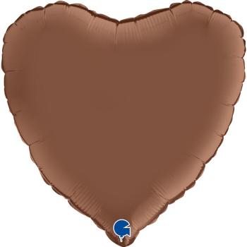 Foil Balloon 18" Satin Heart - Chocolate Grabo